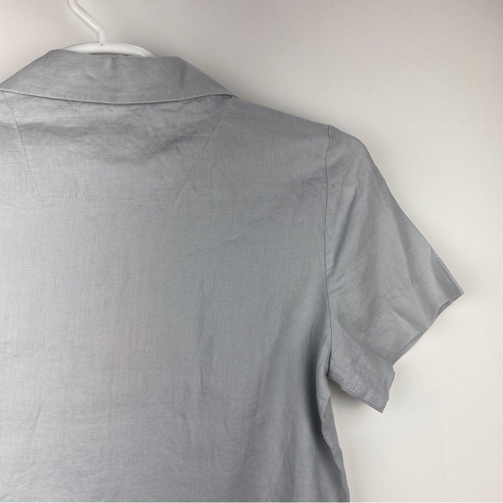 NWT Quince Women's 100% European Linen Short Sleeve Shirt XS Button Up Blue Mist - Picture 8 of 14